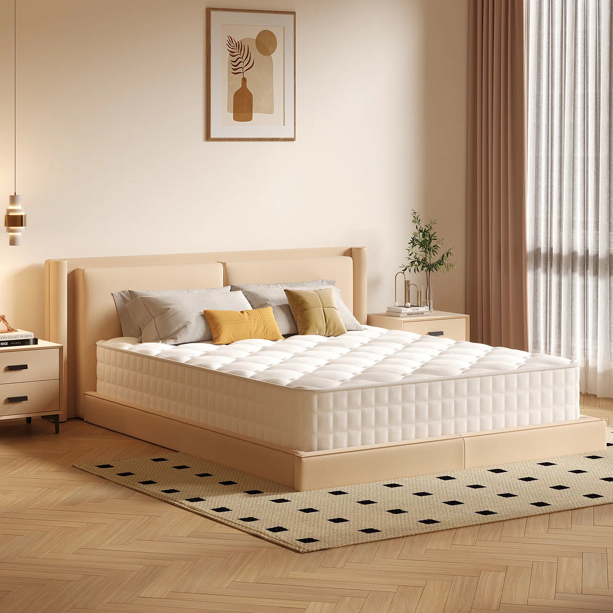 GTIMEX Matratze,7-Zonen Federkernmatratze, 90 x 200 cm,22 cm hoch, orthopädische matratze, mit Spannbettlaken, 9-Sichten Atmungaktive Material, für Kinder und Erwachsene