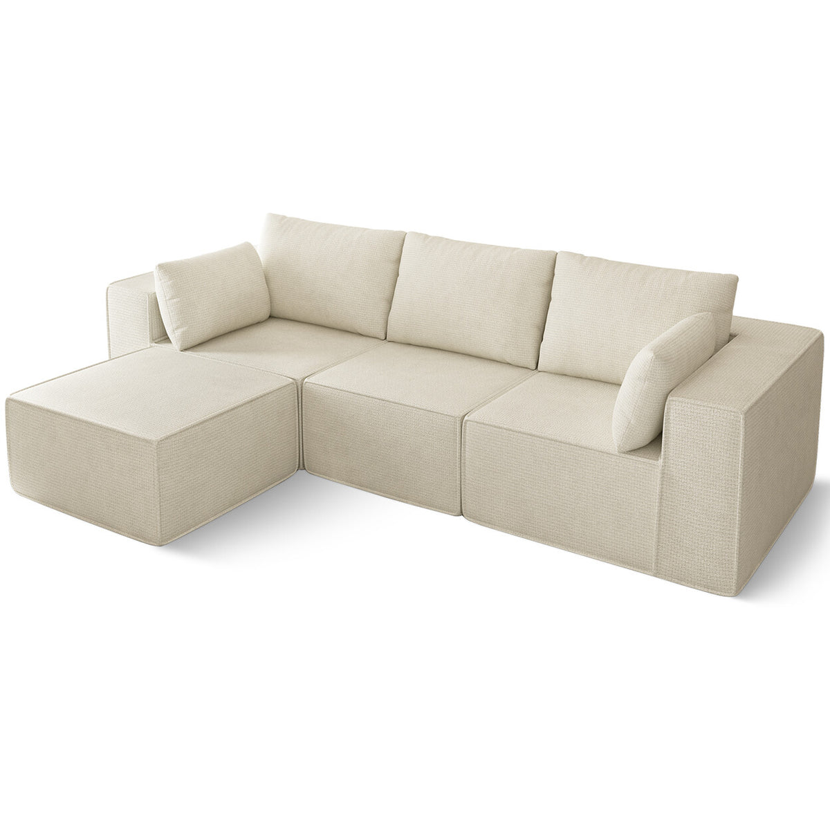 GTIMEX Ecksofa Schlafsofa mit Schlaffunktion weiß