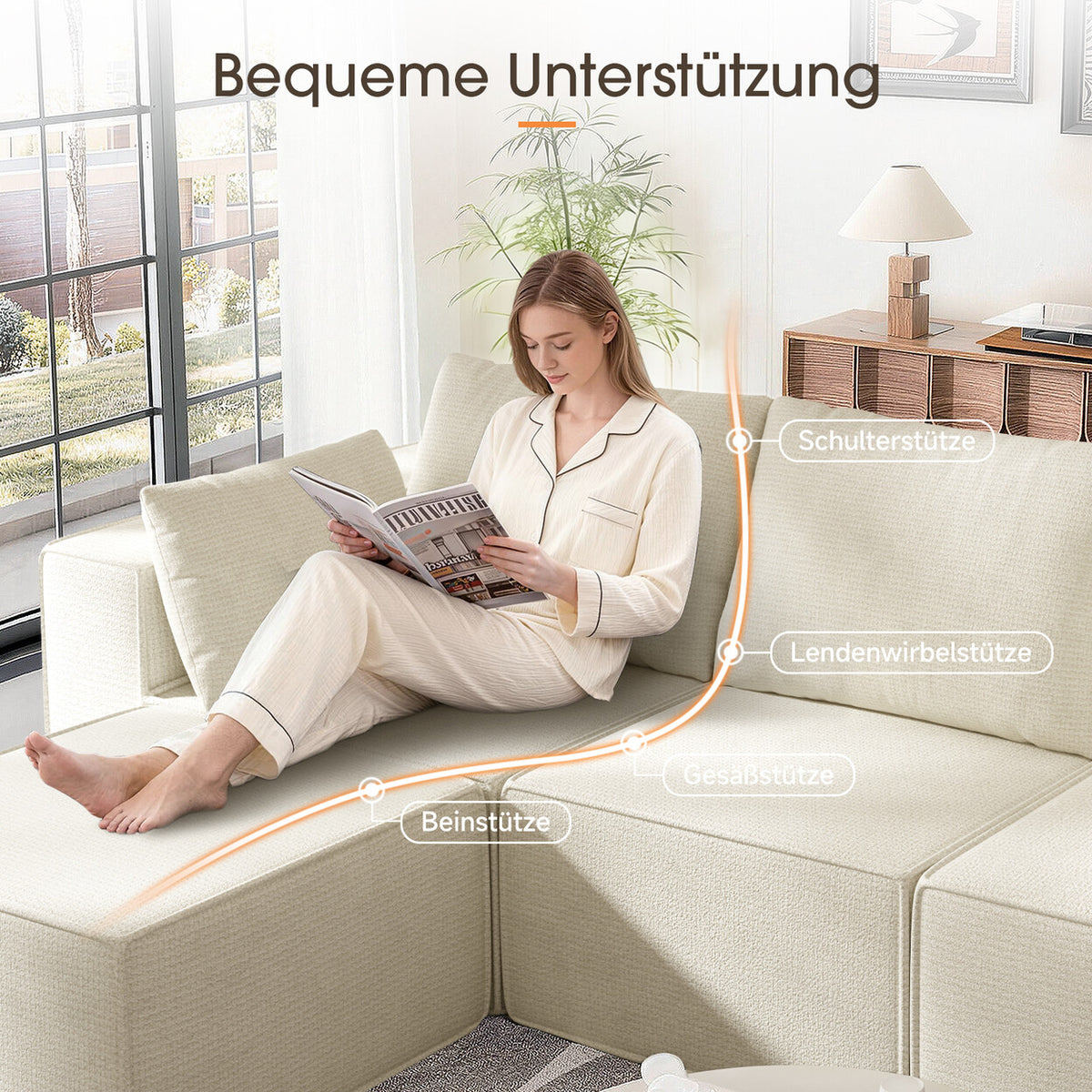 GTIMEX Ecksofa Schlafsofa mit Schlaffunktion weiß